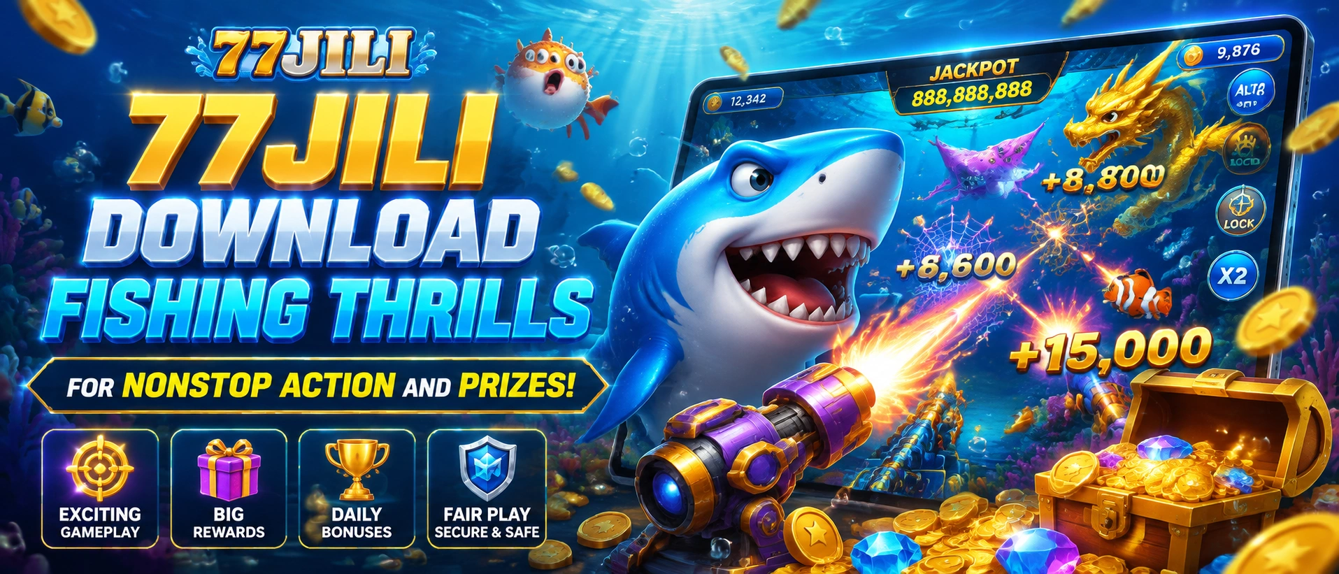 77JILIA fish game visual showing a fast browsing style